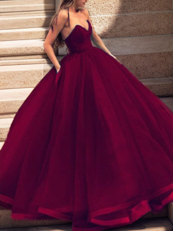 Ball-Gown Sweetheart Floor-Length Organza Dress