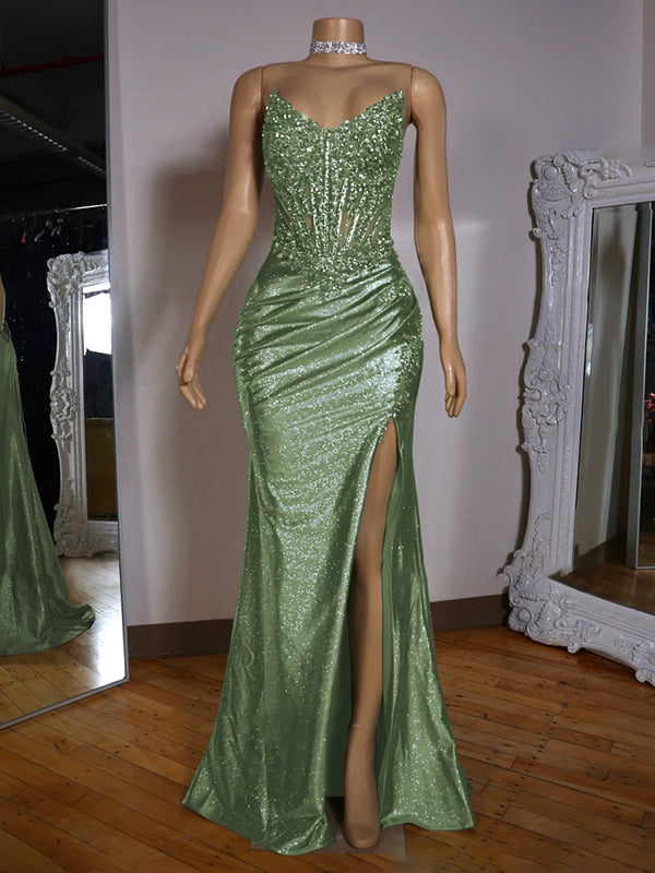 Sheath Sweetheart Pleated Sweep Train Corset Dress