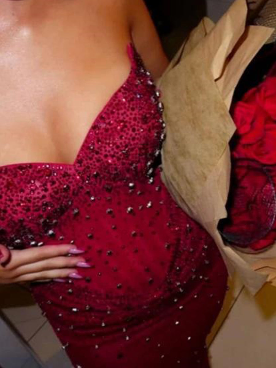 Sheath Sweetheart Beading Floor-Length Other Corset Prom Dress