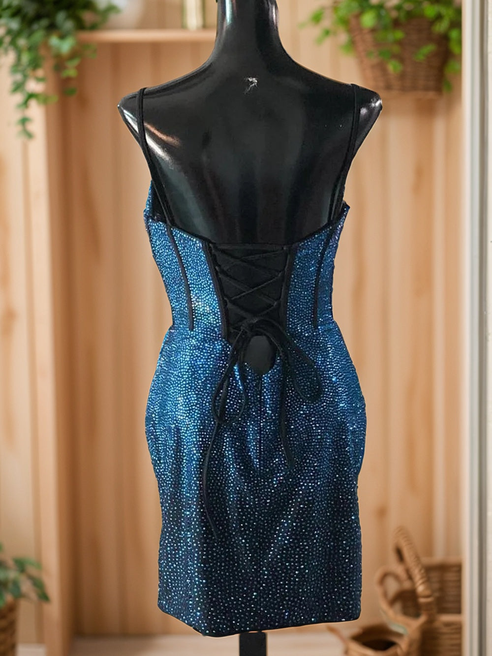Sheath V-neck Short/Mini Satin Corset Dress