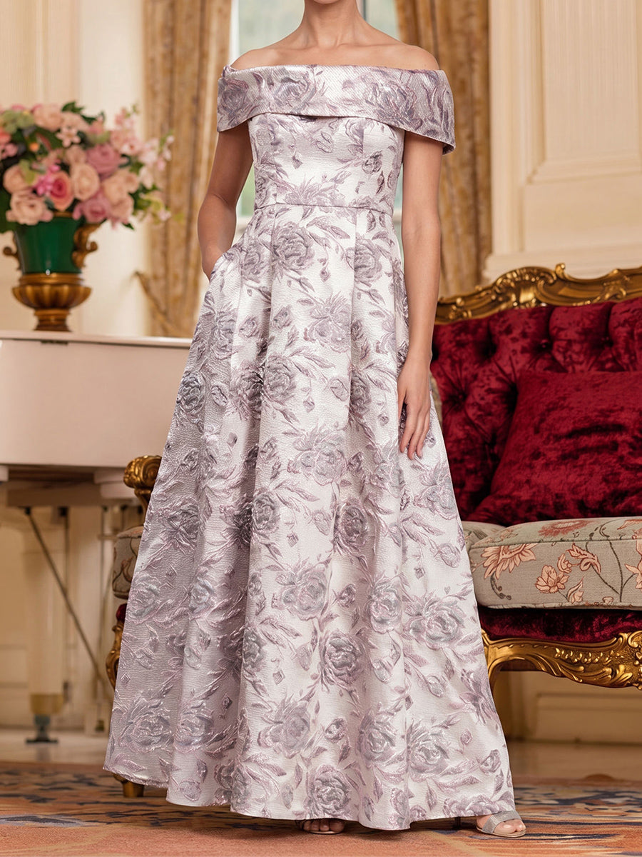 A-line/Princess Off-the-Shoulder Pleated Floor-Length Mother of the Bride Dresses