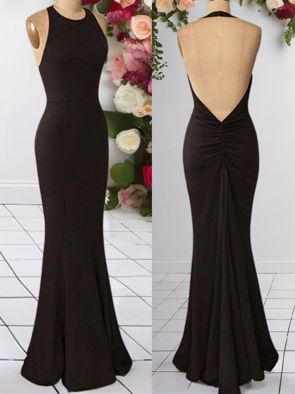 Mermaid Halter Floor-Length Jersey Dress