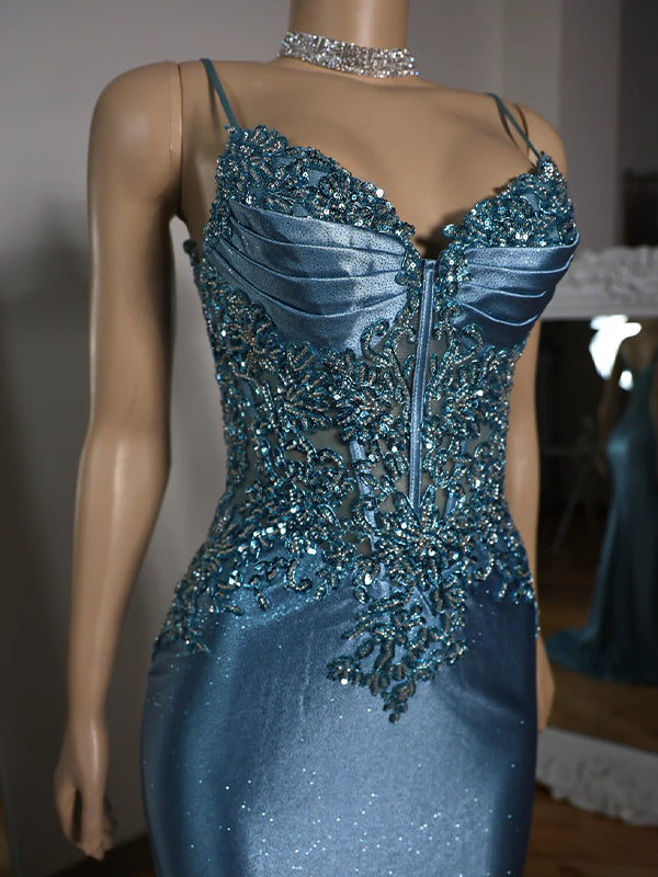 Sheath V-neck Appliques Lace Sweep Train Corset Dress
