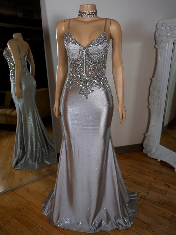 Sheath V-neck Appliques Lace Sweep Train Corset Dress