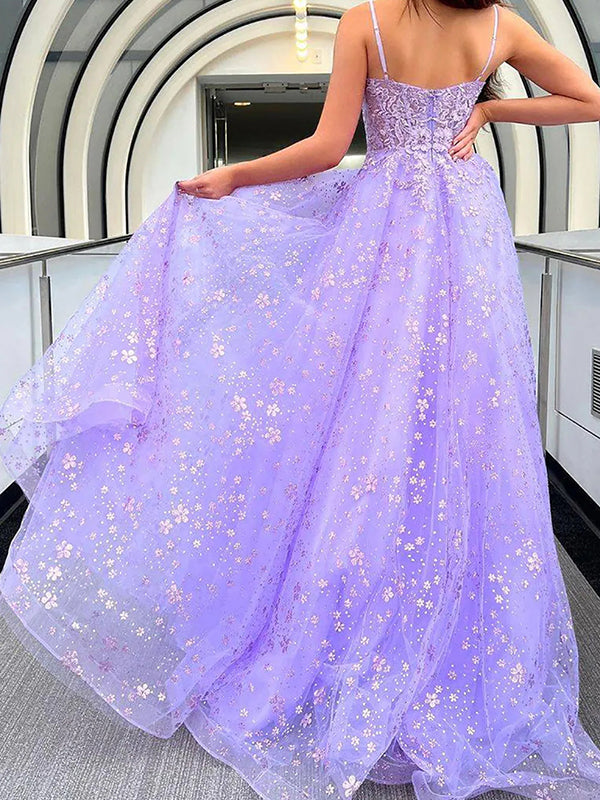 A-line Sweetheart Appliques Lace Floor-Length Lace Corset Dress