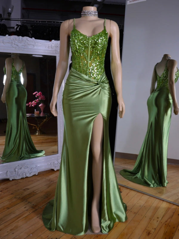 Sheath V-neck Appliques Lace Sweep Train Silk Like Satin Corset Dress